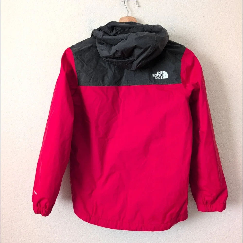 The North Face Boys Large 14/16‎ Red Black Fleece Lined Hooded Jacket Coat